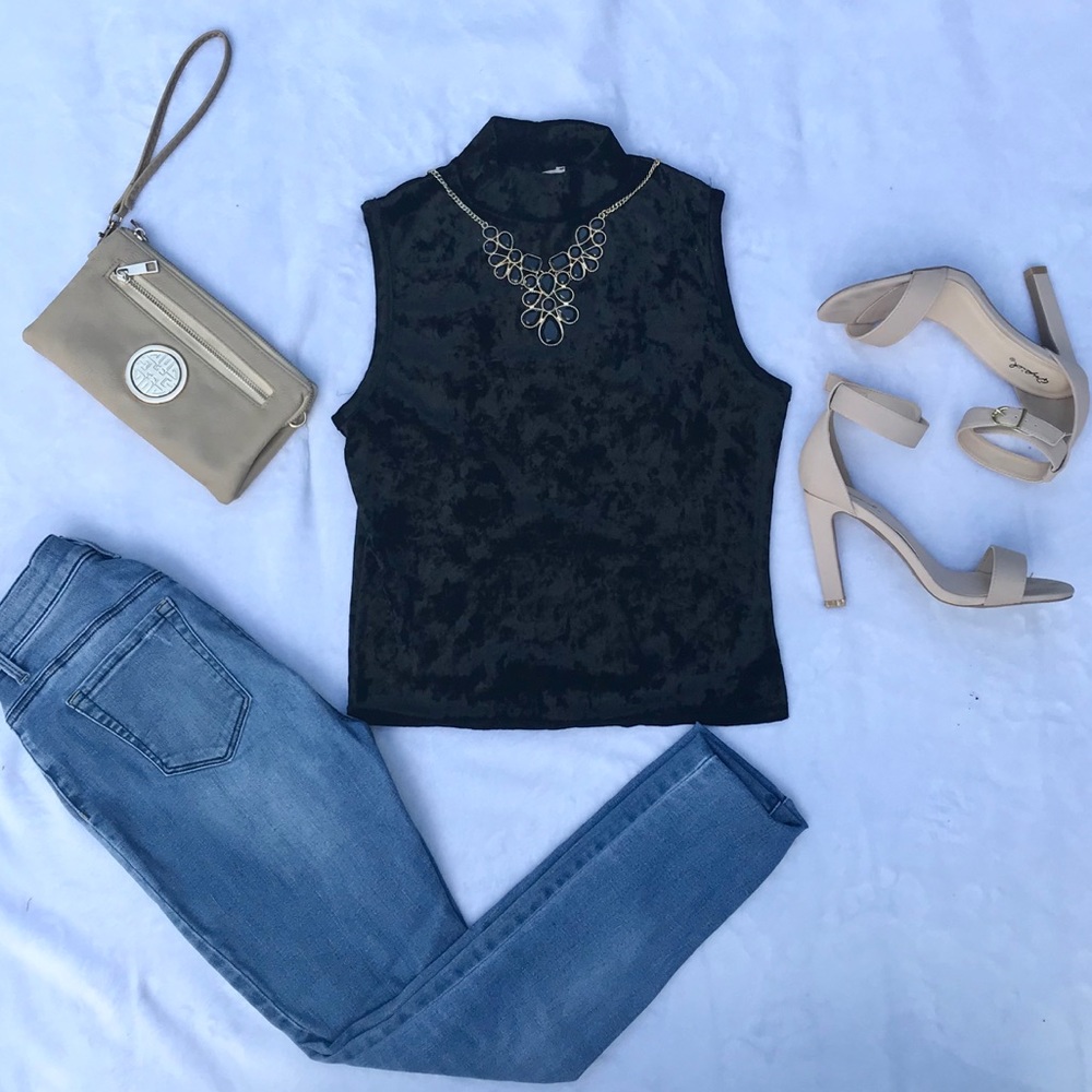 Black Velvet Tank Top